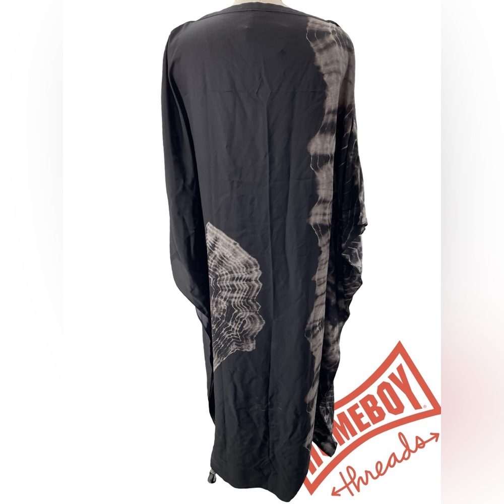Black tie-dyed Kaftan Dress - Picture 2 of 7